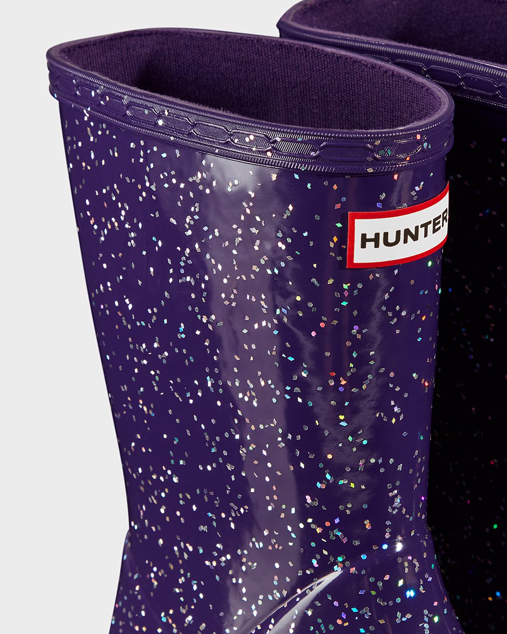 Kids Rain Boots - Hunter Original First Giant Glitter (08DHQSPAT) - Blue Purple